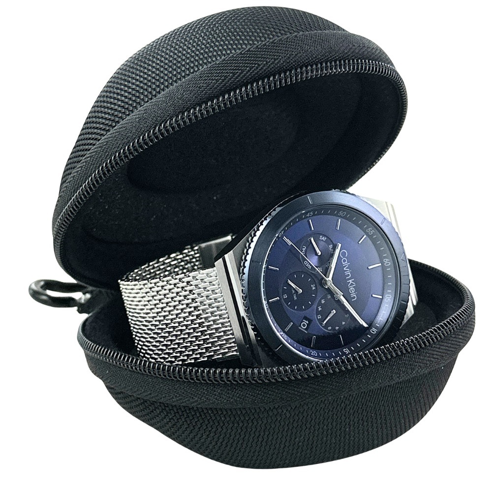 腕時計ケース付き カルバンクライン 腕時計 手表 メンズ デュアルタイム 2つの時間 海外旅行 出張 ブルー おしゃれ ビジネス シンプル ブランド メンズ腕時計 アナログ 時計 仕事用 ギフト 誕生