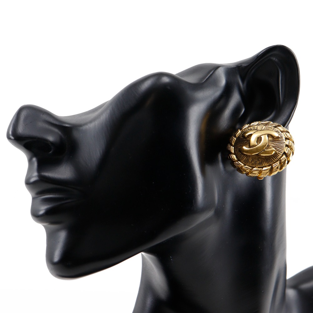 ココマーク ヴィンテージ イヤリング 金メッキ 約23g レディース 中古品 ココマーク ヴィンテージ イヤリング 金メッキ 約23g レディース 中古品