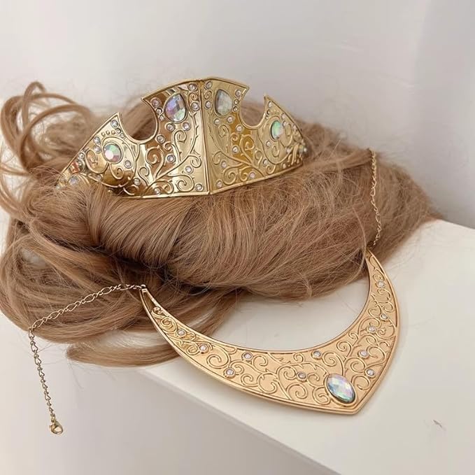 ハロウィン 眠れる森の美女 オーロラ姫 ドレス コスプレティアラ+ネックレス ハロウィン 眠れる森の美女 オーロラ姫 ドレス コスプレティアラ+ネックレス