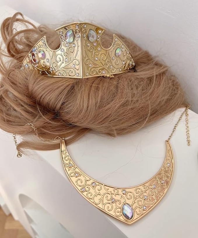 ハロウィン 眠れる森の美女 オーロラ姫 ドレス コスプレティアラ+ネックレス ハロウィン 眠れる森の美女 オーロラ姫 ドレス コスプレティアラ+ネックレス