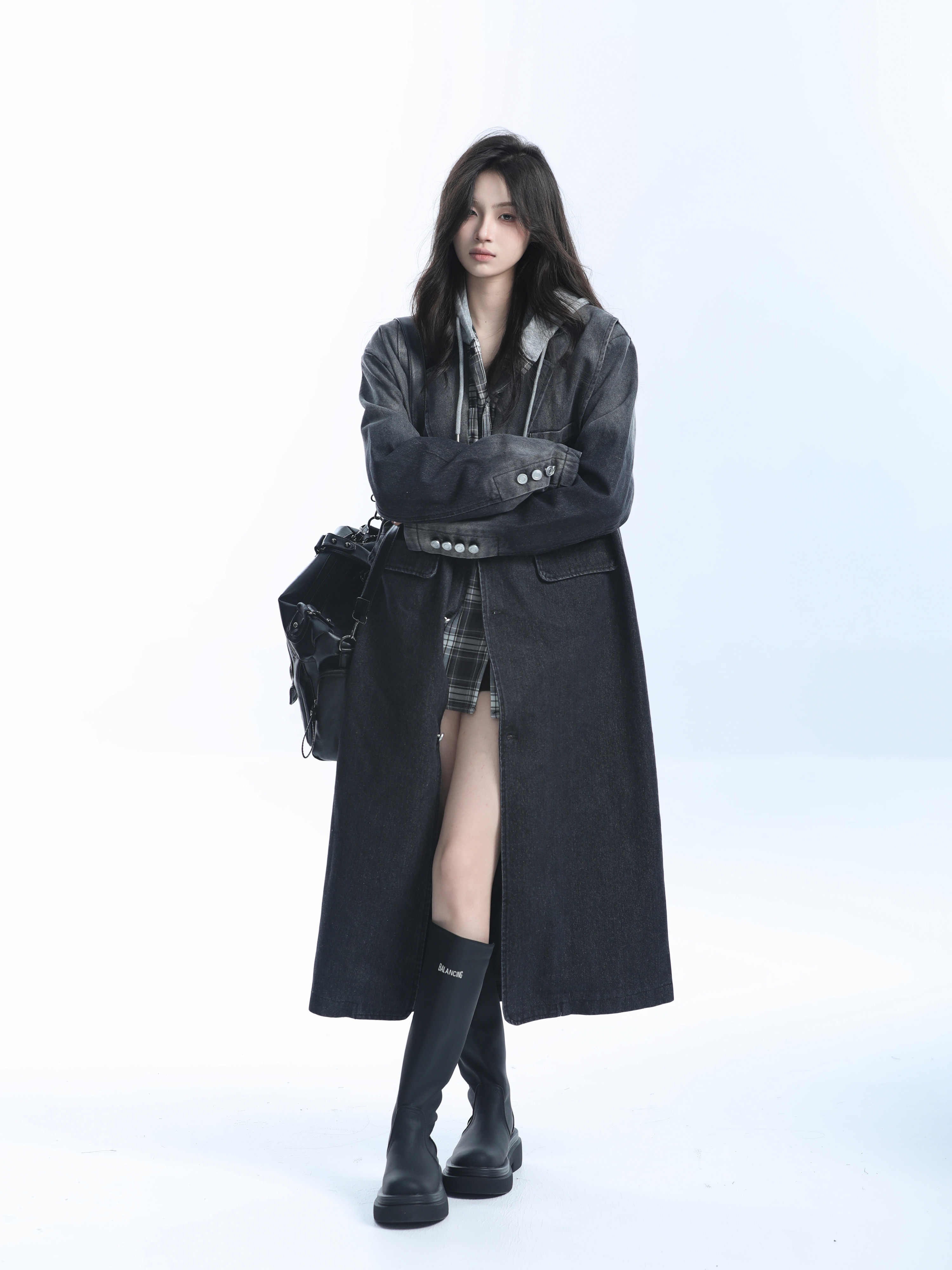 「SHANKONG」【高·品質版】【上品】2025新作 ロング デニムジャケット アウター レトロ ゆったり 韓国ファッション レディーストップス アウター トップス セミロング トップス 22 「SHANKONG」【高·品質版】【上品】2025新作 ロング デニムジャケット アウター レトロ ゆったり 韓国ファッション レディーストップス アウター トップス セミロング トップス 22