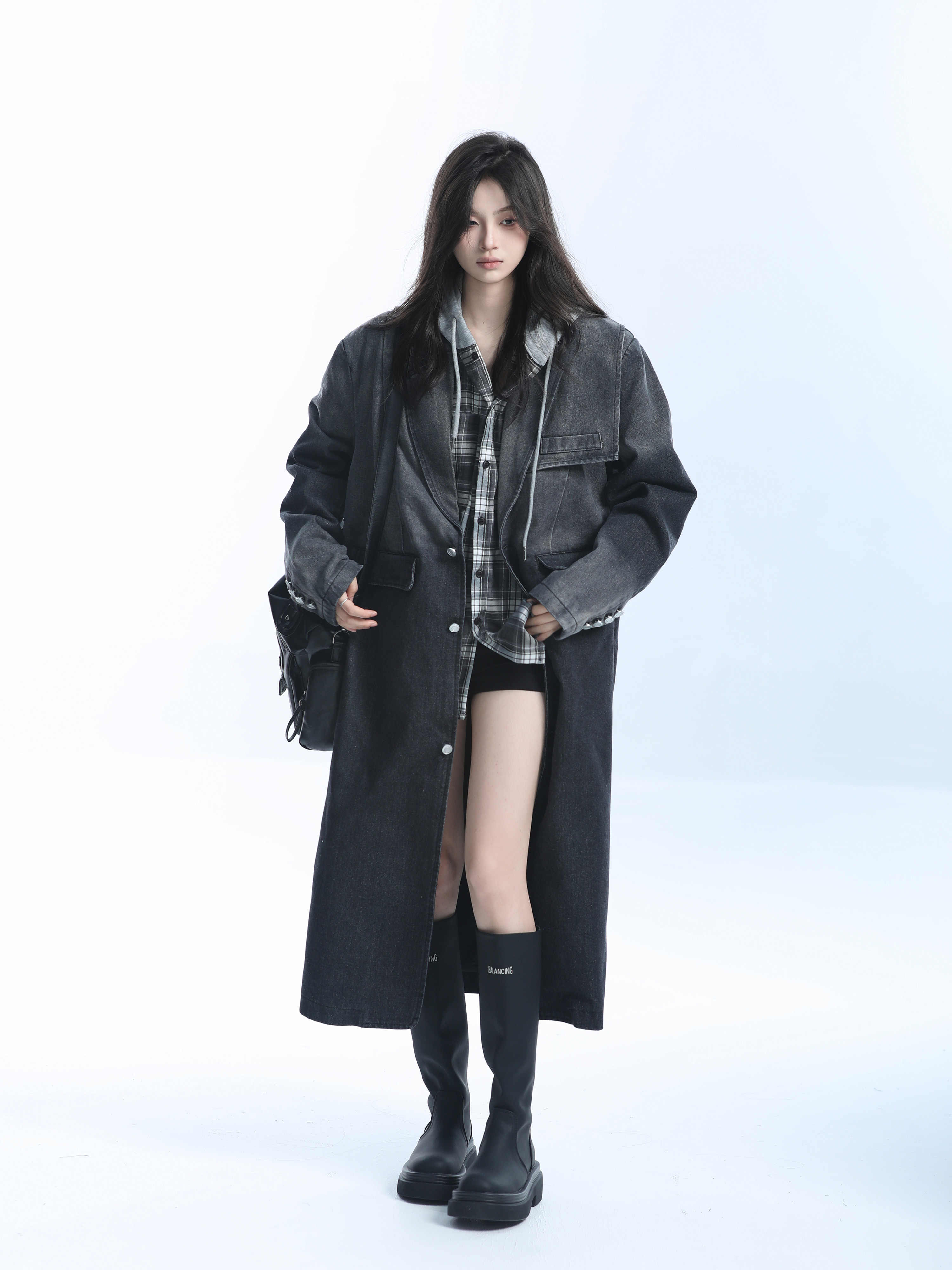 「SHANKONG」【高·品質版】【上品】2025新作 ロング デニムジャケット アウター レトロ ゆったり 韓国ファッション レディーストップス アウター トップス セミロング トップス 22 「SHANKONG」【高·品質版】【上品】2025新作 ロング デニムジャケット アウター レトロ ゆったり 韓国ファッション レディーストップス アウター トップス セミロング トップス 22