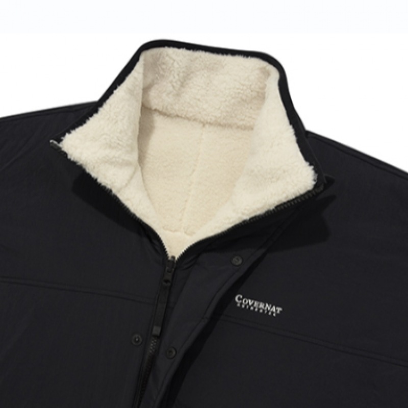 COVERNAT リバーシブルコンフィボアジップアップジャケットアイボリー