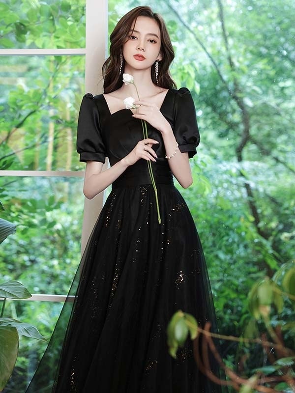 新作 ワンピースドレスパーティードレス ロング 演奏会 袖付き キラキラ ブラック 黒 小さいサイズ 大きいサイズ 新作 ワンピースドレスパーティードレス ロング 演奏会 袖付き キラキラ ブラック 黒 小さいサイズ 大きいサイズ