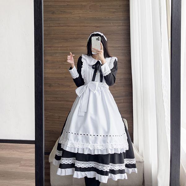 【即納】コスプレ 仮装 メイド 服 ゴスロリ 萌え コスプレ 衣装 仮装 女装 フリル ロリータ かわいい カチューシャ 付き セット ウェイトレス レディース コスチューム