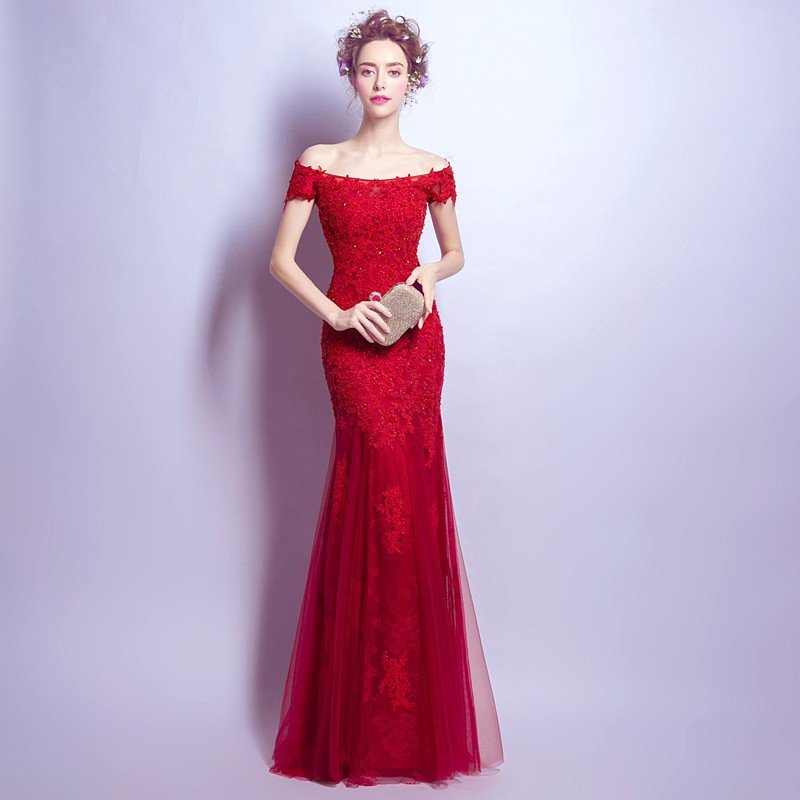 ロングドレス 安い カラードレス 赤 半袖 イブニングドレス コンサート 結婚式 カクテルドレス 演奏会 フォーマル 発表会 パーティードレス ウエディングドレス