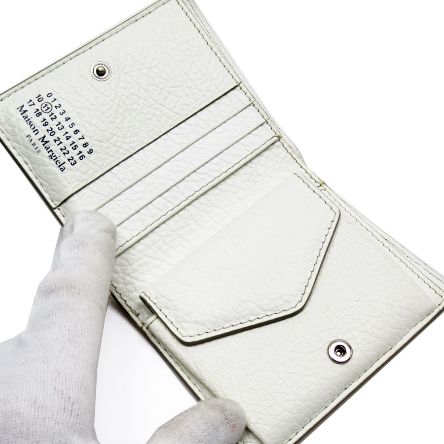 メゾンマルジェラ Maison Margiela 二つ折り財布 レザー ホワイト