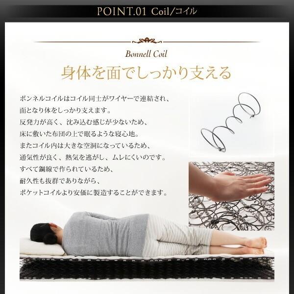 プレミアム ボンネルコイル マットレス ダブル 単品 スプリング 硬め ベッド マット 抗菌 防臭 防ダニ 圧縮ロール梱包 快眠 敷き布団