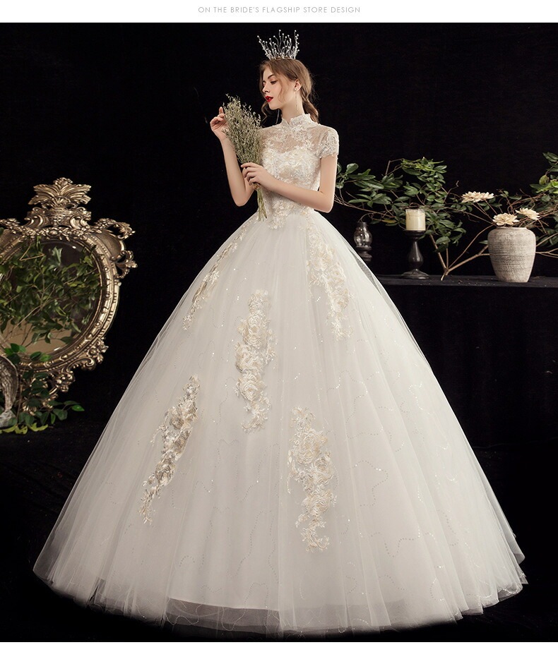 ウエディングドレス 立ち襟 パーティードレス 結婚式 ワンピース プリンセスドレス 二次会 イブイングドレス 舞台衣装 演奏会 発表会 ロングドレス 大きいサイズ おしゃれ 上品 フォーマル お呼ばれ