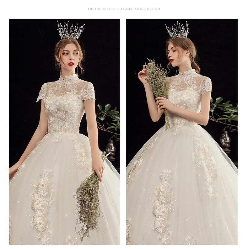 ウエディングドレス 立ち襟 パーティードレス 結婚式 ワンピース プリンセスドレス 二次会 イブイングドレス 舞台衣装 演奏会 発表会 ロングドレス 大きいサイズ おしゃれ 上品 フォーマル お呼ばれ