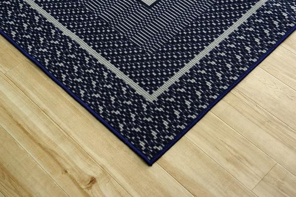 ダイニングラグ 撥水 長方形 シンプル キズ防止 ネイビー 約180x220cm ダイニングラグ 撥水 長方形 シンプル キズ防止 ネイビー 約180x220cm