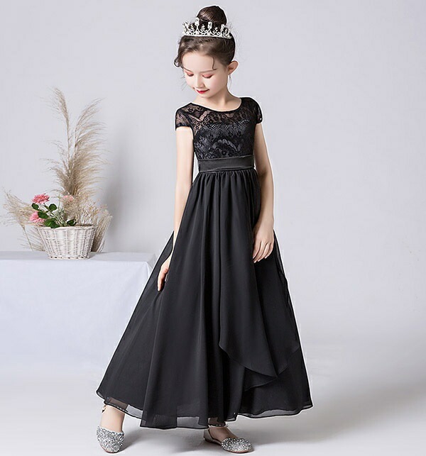 【激安】ピアノ発表会 ドレス 中学生 ワンピース ジュニアドレス 七五三 ロング丈 子供ドレス ブラック 黒 半袖 レース シフォン お姫様 着やせ 上品 エレガント 女の子 結婚式 コンクール フォ 【激安】ピアノ発表会 ドレス 中学生 ワンピース ジュニアドレス 七五三 ロング丈 子供ドレス ブラック 黒 半袖 レース シフォン お姫様 着やせ 上品 エレガント 女の子 結婚式 コンクール フォ