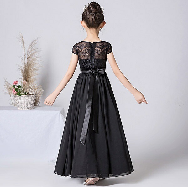 【激安】ピアノ発表会 ドレス 中学生 ワンピース ジュニアドレス 七五三 ロング丈 子供ドレス ブラック 黒 半袖 レース シフォン お姫様 着やせ 上品 エレガント 女の子 結婚式 コンクール フォ 【激安】ピアノ発表会 ドレス 中学生 ワンピース ジュニアドレス 七五三 ロング丈 子供ドレス ブラック 黒 半袖 レース シフォン お姫様 着やせ 上品 エレガント 女の子 結婚式 コンクール フォ