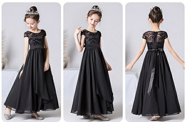 【激安】ピアノ発表会 ドレス 中学生 ワンピース ジュニアドレス 七五三 ロング丈 子供ドレス ブラック 黒 半袖 レース シフォン お姫様 着やせ 上品 エレガント 女の子 結婚式 コンクール フォ 【激安】ピアノ発表会 ドレス 中学生 ワンピース ジュニアドレス 七五三 ロング丈 子供ドレス ブラック 黒 半袖 レース シフォン お姫様 着やせ 上品 エレガント 女の子 結婚式 コンクール フォ