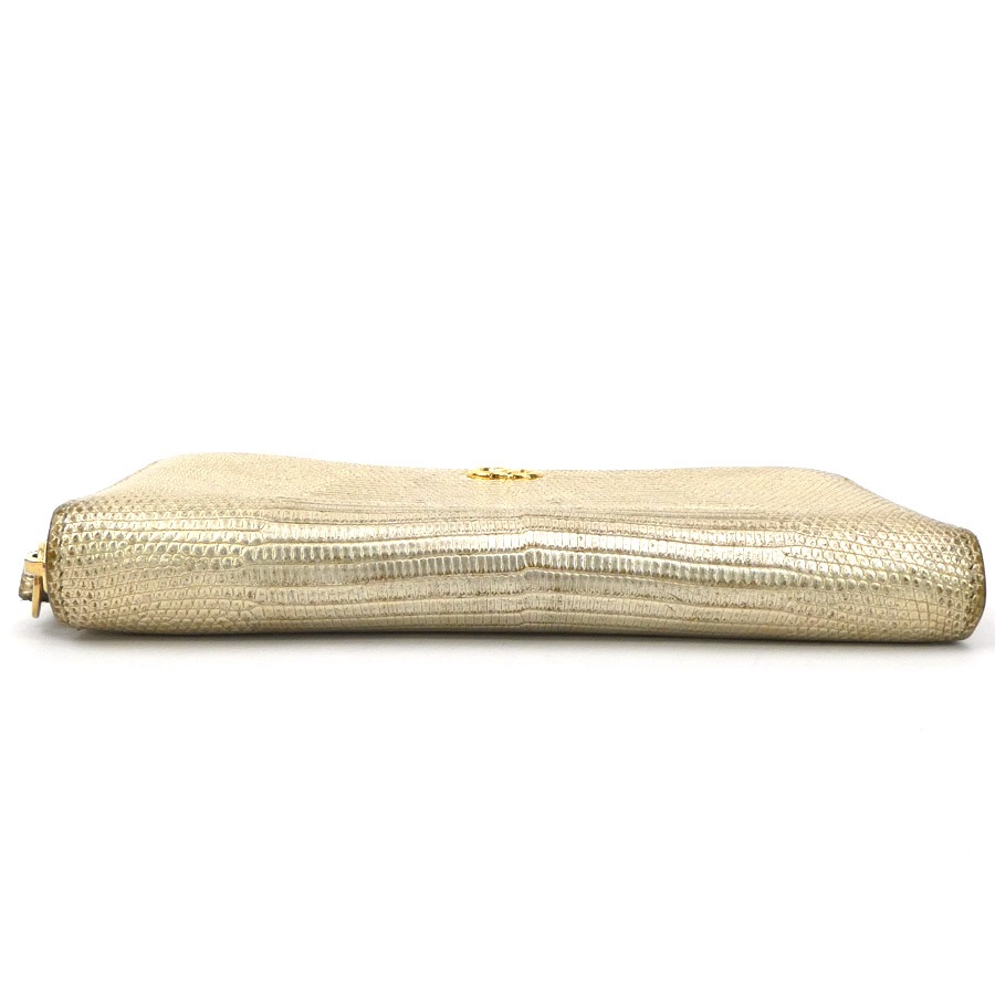 グッチ GUCCI ラウンドファスナー長財布 GGマーモント リザード ゴールド ユニセックス 456117 r10185g