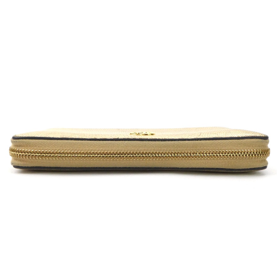 グッチ GUCCI ラウンドファスナー長財布 GGマーモント リザード ゴールド ユニセックス 456117 r10185g