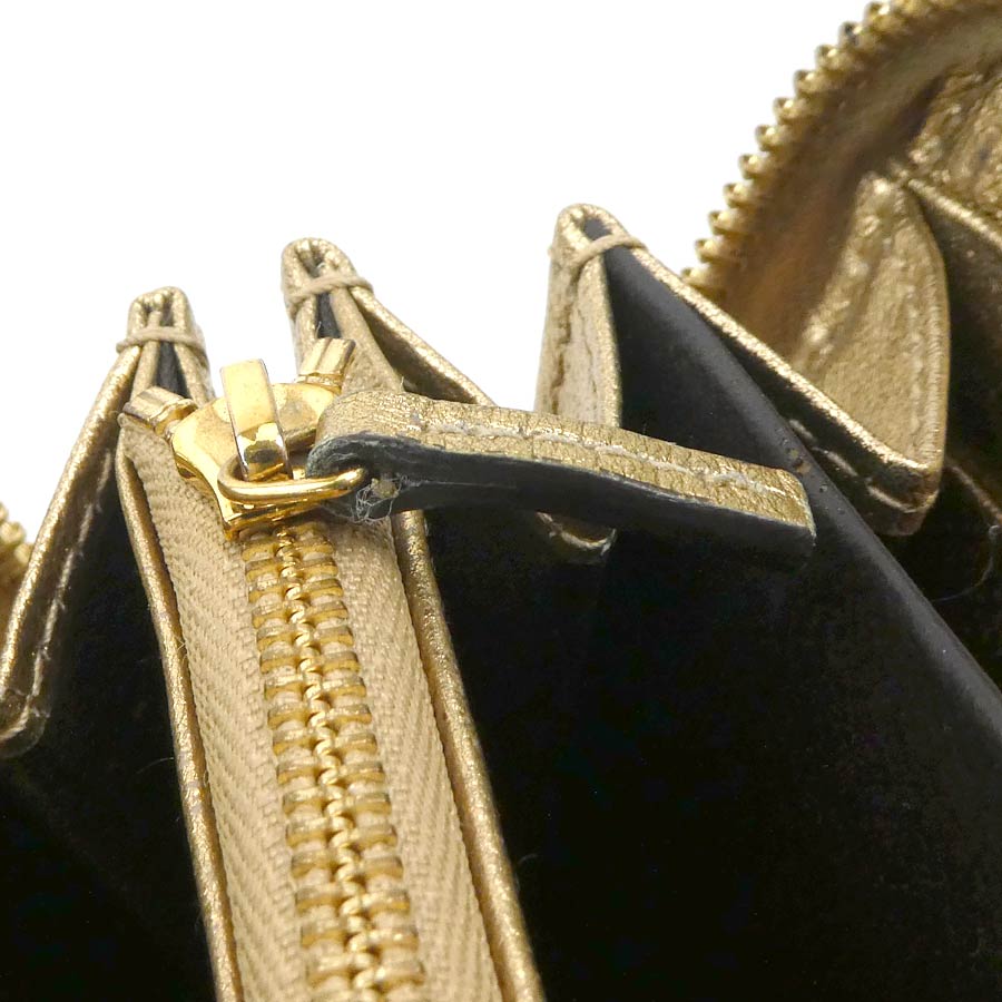 グッチ GUCCI ラウンドファスナー長財布 GGマーモント リザード ゴールド ユニセックス 456117 r10185g