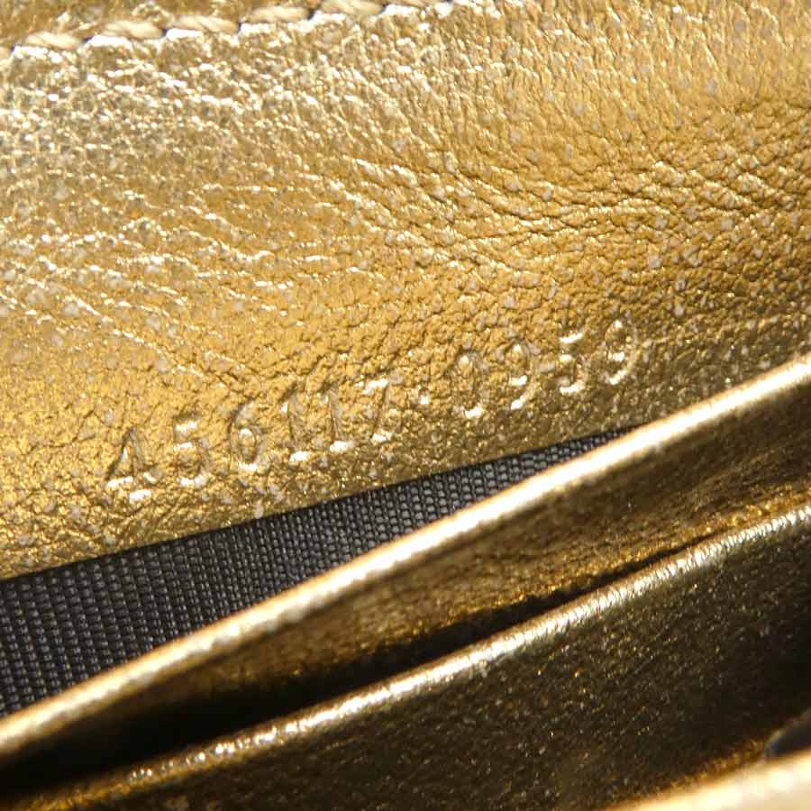 グッチ GUCCI ラウンドファスナー長財布 GGマーモント リザード ゴールド ユニセックス 456117 r10185g