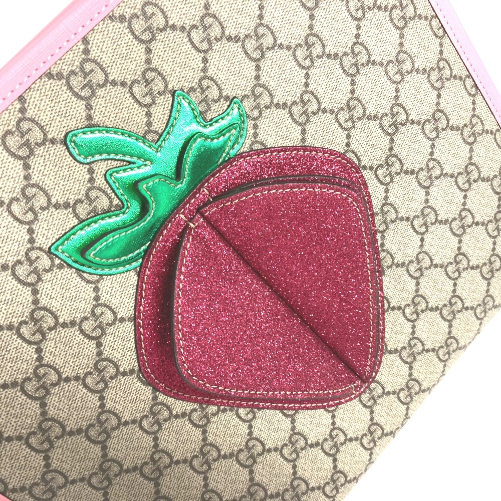 ハンドバッグ 630589 ストロベリー イチゴ ラメ チルドレンズ GGスプリーム カバン トートバッグ GGスプリームキャンバス ピンク