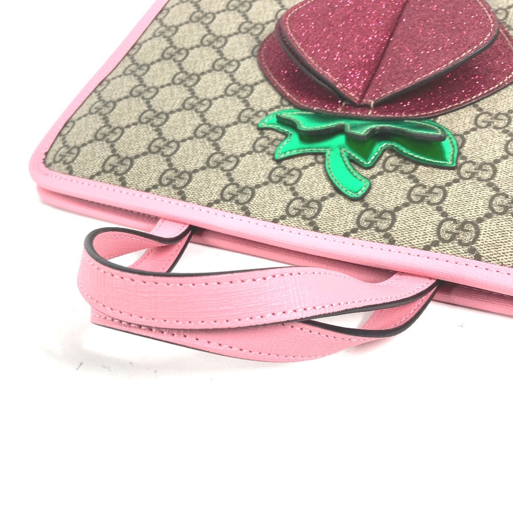 ハンドバッグ 630589 ストロベリー イチゴ ラメ チルドレンズ GGスプリーム カバン トートバッグ GGスプリームキャンバス ピンク