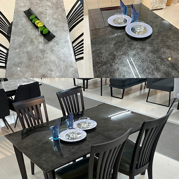 Qoo10] ダイニングテーブル ガラス 国産 大理石