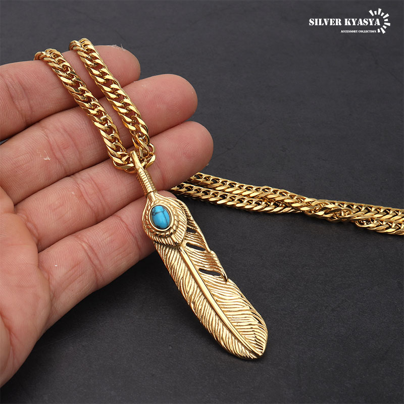 ステンレス フェザーネックレス [nc048-n348-6mm]