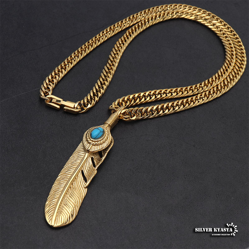 ステンレス フェザーネックレス [nc048-n348-6mm]