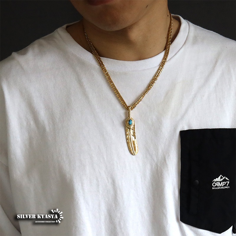 ステンレス フェザーネックレス [nc048-n348-6mm]