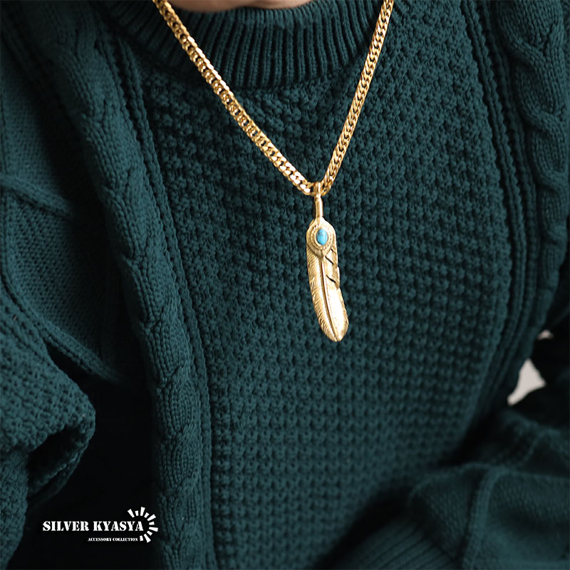 ステンレス フェザーネックレス [nc048-n348-6mm]