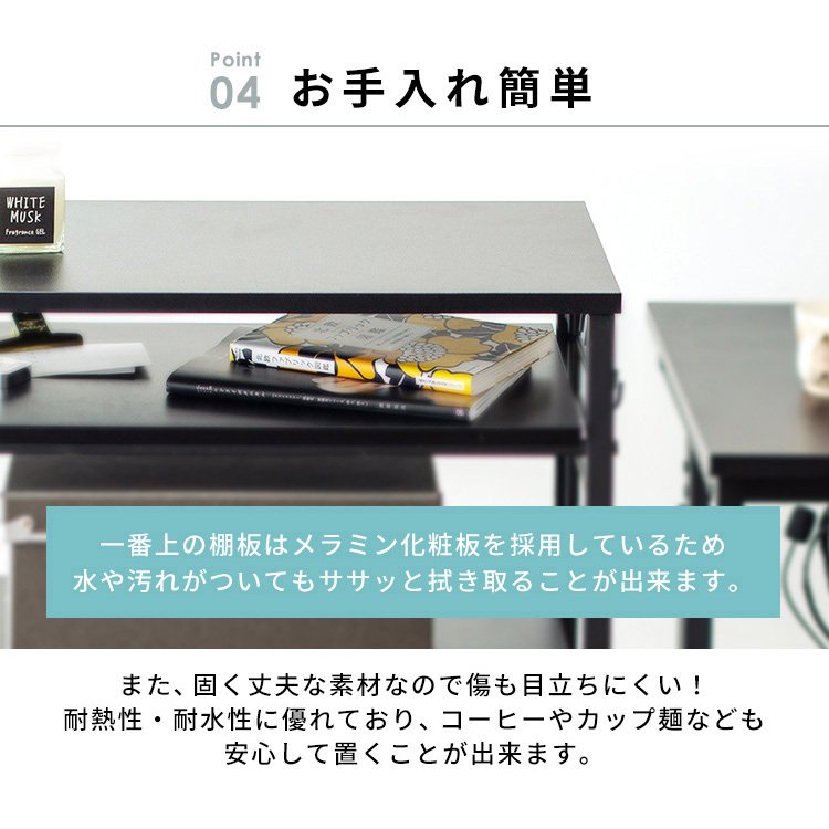 デスクサイドワゴン DSW-600 ブラック ホワイト ワゴン デスクワゴン デスクサイド 机脇 サ　メガ割