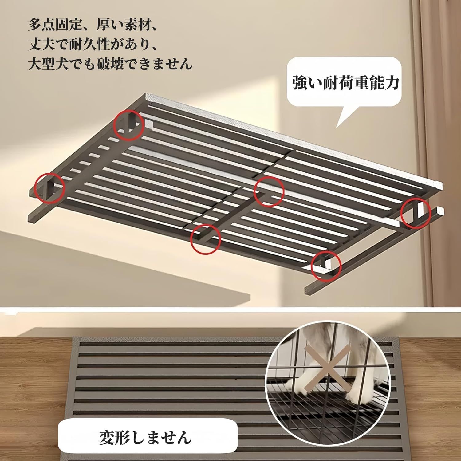 犬ケージ ペットケージ 犬小屋 ドッグクレート 猫ケージ キャスター付き 小型犬用 金属製 室内/屋外 トレー/屋根付き 頑丈 脱走防止 小型犬/中型犬 70×52×61cm