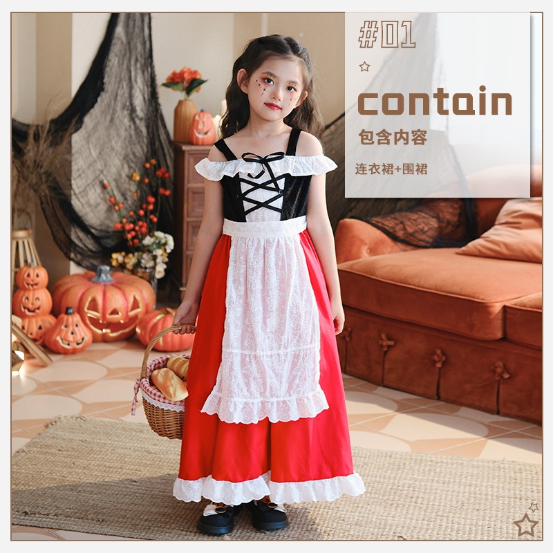 ハロウィン子供服 赤ずきん ショールケープ フレンチ田園風 女の子 プリンセススカート 子供用パフォーマンスコスチューム ハロウィン子供服 赤ずきん ショールケープ フレンチ田園風 女の子 プリンセススカート 子供用パフォーマンスコスチューム