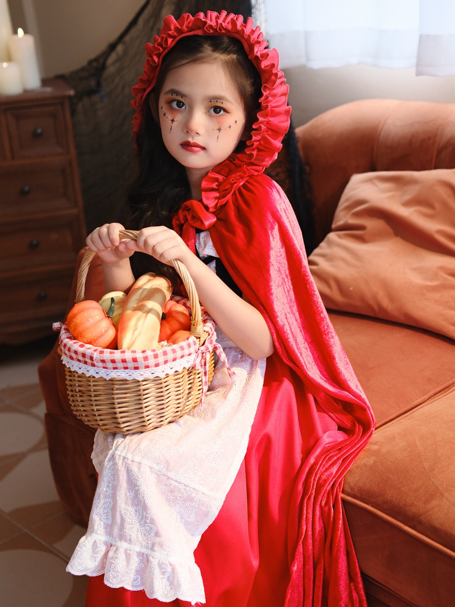 ハロウィン子供服 赤ずきん ショールケープ フレンチ田園風 女の子 プリンセススカート 子供用パフォーマンスコスチューム ハロウィン子供服 赤ずきん ショールケープ フレンチ田園風 女の子 プリンセススカート 子供用パフォーマンスコスチューム