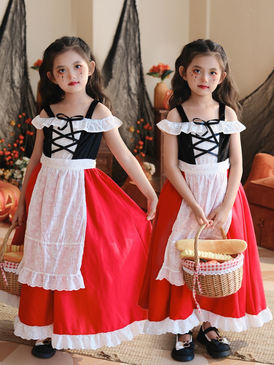 ハロウィン子供服 赤ずきん ショールケープ フレンチ田園風 女の子 プリンセススカート 子供用パフォーマンスコスチューム ハロウィン子供服 赤ずきん ショールケープ フレンチ田園風 女の子 プリンセススカート 子供用パフォーマンスコスチューム
