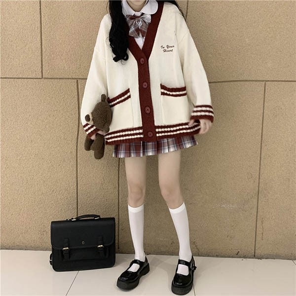 入学式 卒業式 スーツ 女の子 ニット カーディガン 子供服 jk 5点セット ゆったりサイズ フォーマル スーツ 女児 チェック 中学生 高校生 中高生 通学 制服 結婚式 お受験 発表会 演奏会