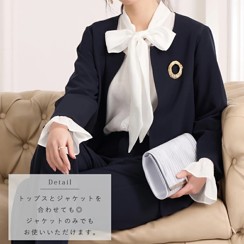 2点セット きれいめ パンツスーツ ラウンドネック ジャケット ノーカラー 上下セット レディース [パンツドレス フォーマル セレモニースーツ 春 夏 秋 冬 トレンド 結婚式 トップス パンツ セ 2点セット きれいめ パンツスーツ ラウンドネック ジャケット ノーカラー 上下セット レディース [パンツドレス フォーマル セレモニースーツ 春 夏 秋 冬 トレンド 結婚式 トップス パンツ セ