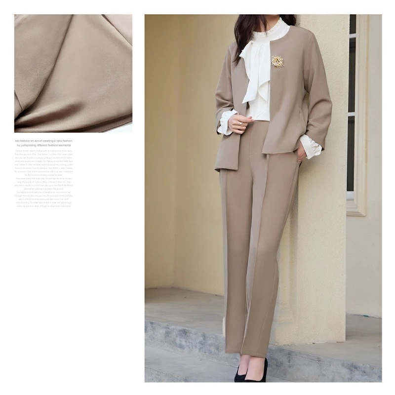 2点セット きれいめ パンツスーツ ラウンドネック ジャケット ノーカラー 上下セット レディース [パンツドレス フォーマル セレモニースーツ 春 夏 秋 冬 トレンド 結婚式 トップス パンツ セ 2点セット きれいめ パンツスーツ ラウンドネック ジャケット ノーカラー 上下セット レディース [パンツドレス フォーマル セレモニースーツ 春 夏 秋 冬 トレンド 結婚式 トップス パンツ セ