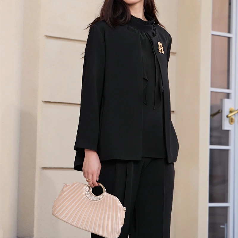 2点セット きれいめ パンツスーツ ラウンドネック ジャケット ノーカラー 上下セット レディース [パンツドレス フォーマル セレモニースーツ 春 夏 秋 冬 トレンド 結婚式 トップス パンツ セ 2点セット きれいめ パンツスーツ ラウンドネック ジャケット ノーカラー 上下セット レディース [パンツドレス フォーマル セレモニースーツ 春 夏 秋 冬 トレンド 結婚式 トップス パンツ セ