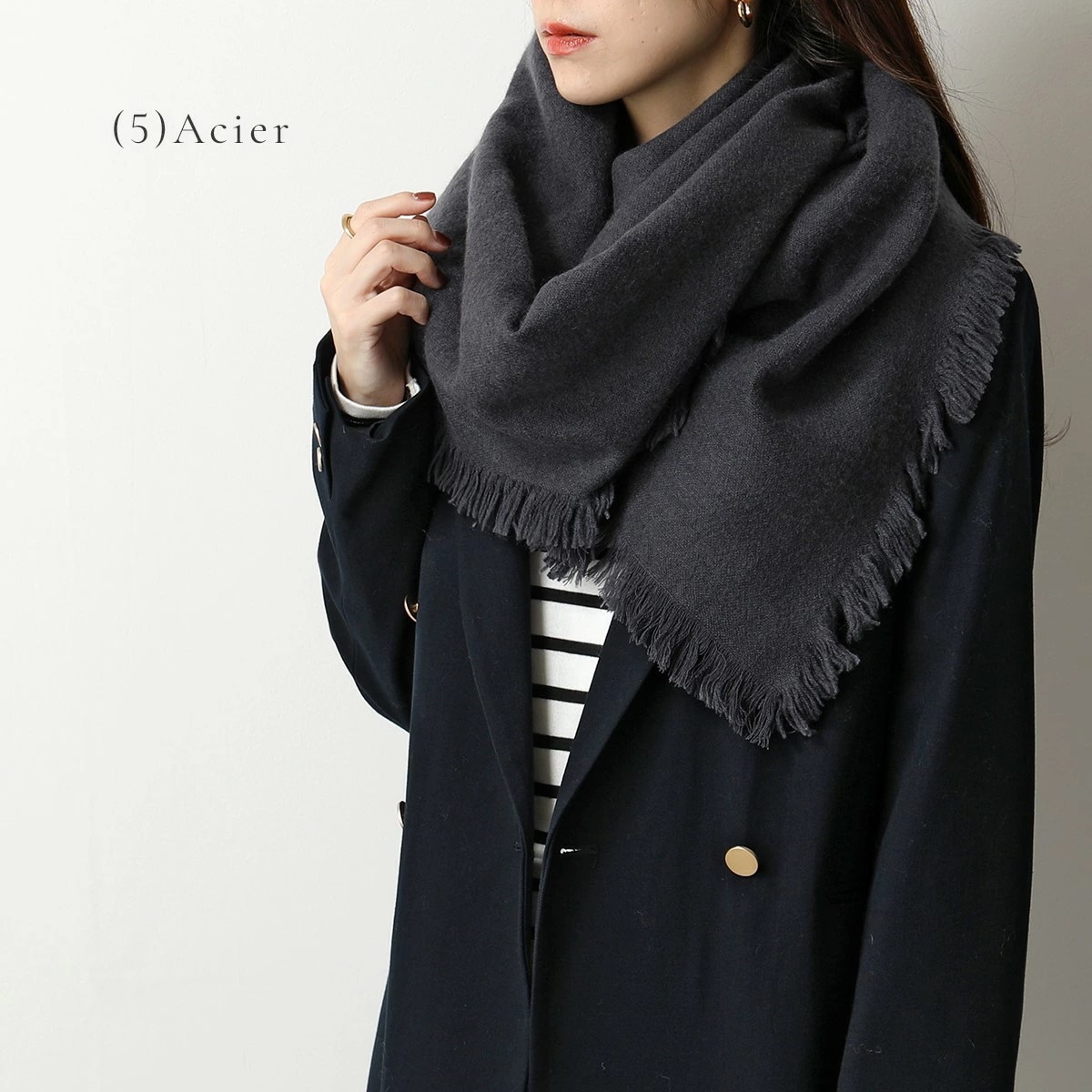 douce gloire ドゥースグロワール DOUBLE FACE カラー7色 カシミヤ混ウール 無地 マフラー ストール レディース