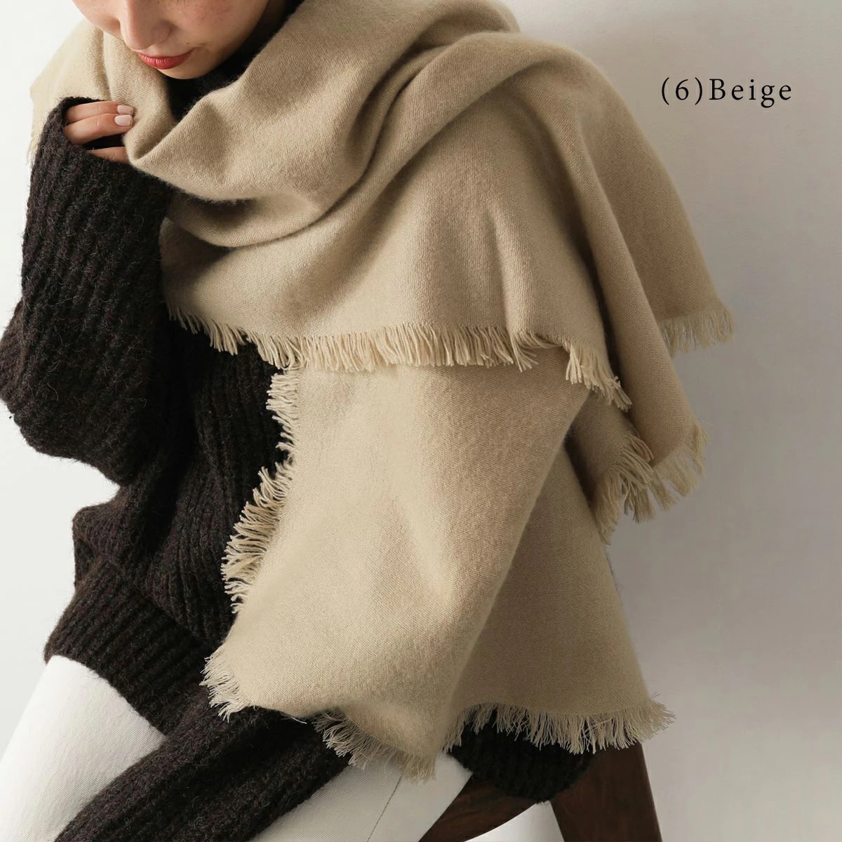 douce gloire ドゥースグロワール DOUBLE FACE カラー7色 カシミヤ混ウール 無地 マフラー ストール レディース