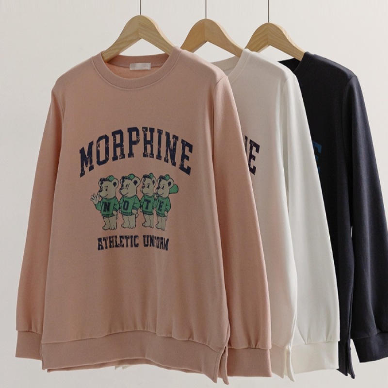 [ELYSIA] クォータンプリントスリットスウェットシャツ