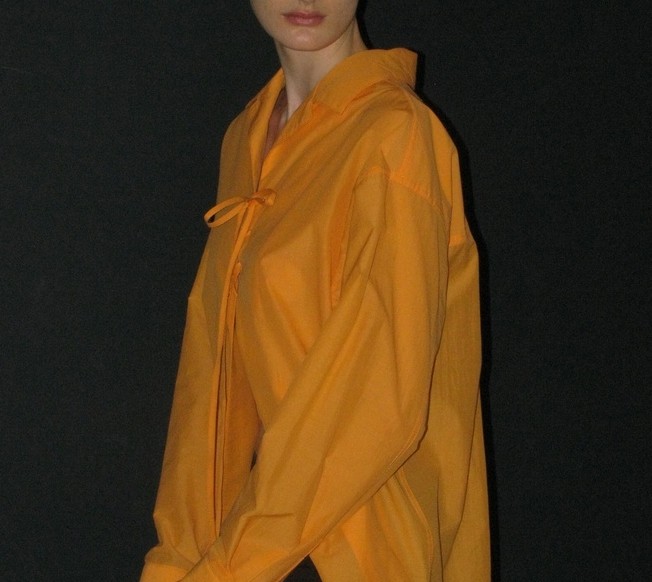LACE-UP OVER SHIRT_WHITE,SKY STRIPE,ORANGE