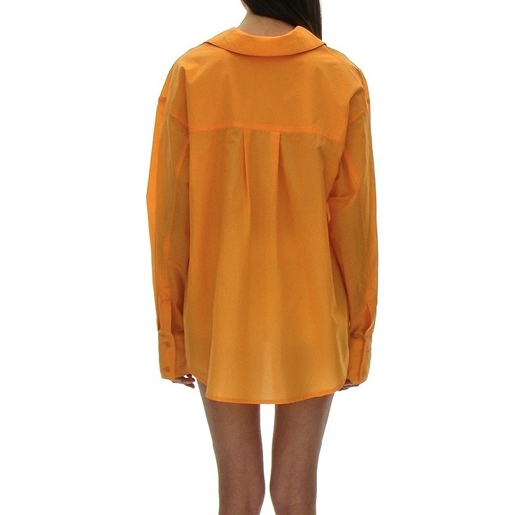 LACE-UP OVER SHIRT_WHITE,SKY STRIPE,ORANGE