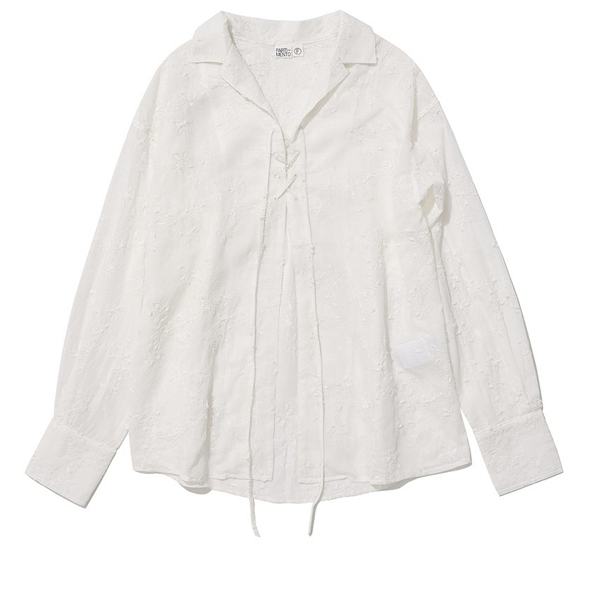 LACE-UP OVER SHIRT_WHITE,SKY STRIPE,ORANGE