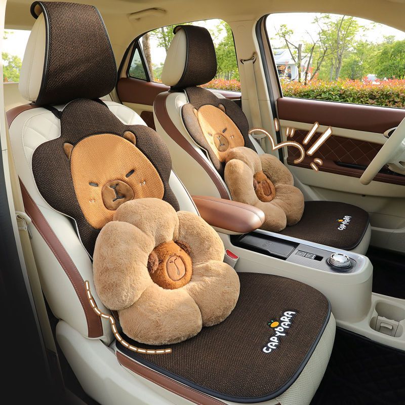 工ガ割-車のクッション通用の四のかわいい半包みのシートのクッションのカバーのの亜麻の車のクッションの女性の通風の車のマット 工ガ割-車のクッション通用の四のかわいい半包みのシートのクッションのカバーのの亜麻の車のクッションの女性の通風の車のマット