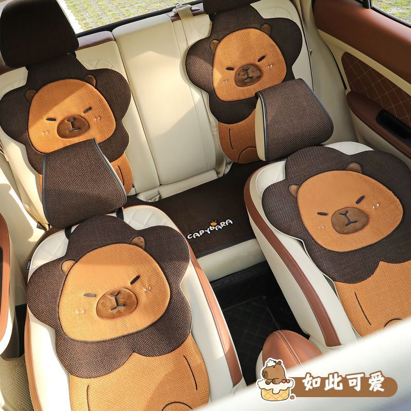 工ガ割-車のクッション通用の四のかわいい半包みのシートのクッションのカバーのの亜麻の車のクッションの女性の通風の車のマット 工ガ割-車のクッション通用の四のかわいい半包みのシートのクッションのカバーのの亜麻の車のクッションの女性の通風の車のマット