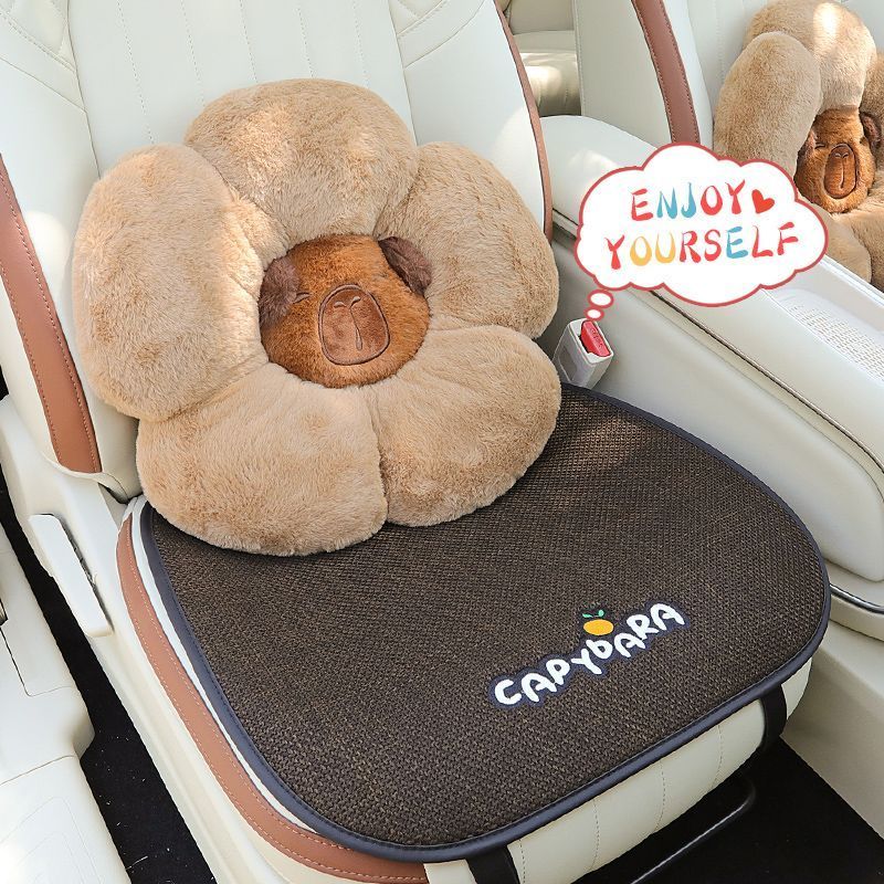 工ガ割-車のクッション通用の四のかわいい半包みのシートのクッションのカバーのの亜麻の車のクッションの女性の通風の車のマット 工ガ割-車のクッション通用の四のかわいい半包みのシートのクッションのカバーのの亜麻の車のクッションの女性の通風の車のマット