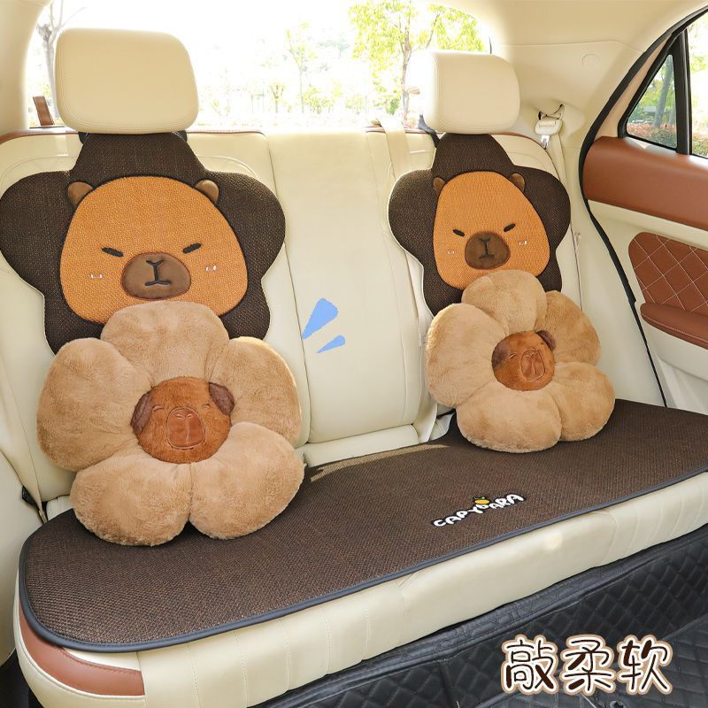 工ガ割-車のクッション通用の四のかわいい半包みのシートのクッションのカバーのの亜麻の車のクッションの女性の通風の車のマット 工ガ割-車のクッション通用の四のかわいい半包みのシートのクッションのカバーのの亜麻の車のクッションの女性の通風の車のマット