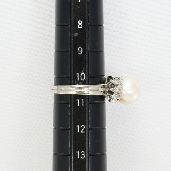 K10 10金 WG リング 指輪 10.5号 パール(真珠) 約9mm ダイヤ ジュエリー 中古 K10 10金 WG リング 指輪 10.5号 パール(真珠) 約9mm ダイヤ ジュエリー 中古