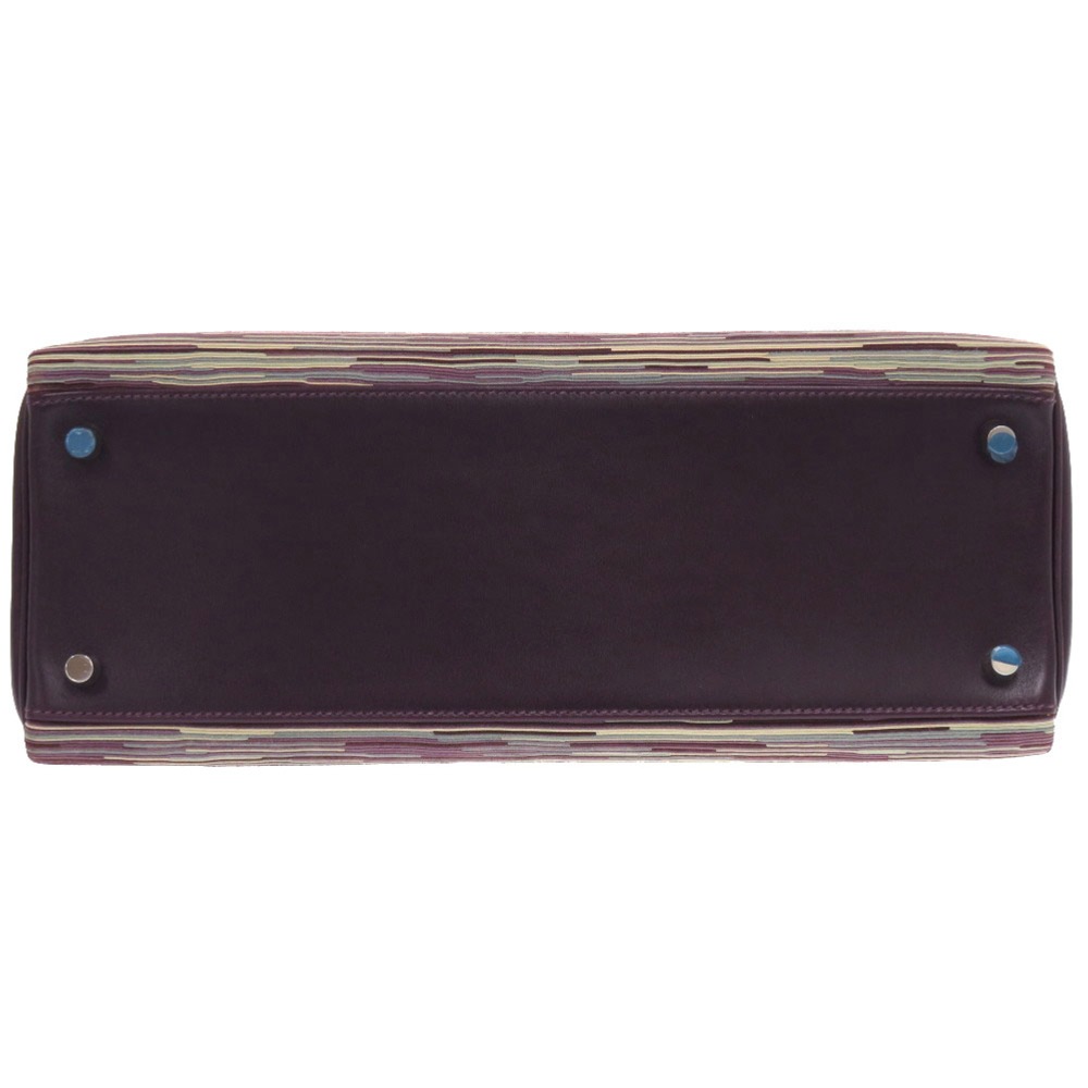 美品 ケリー32 内縫い ヴィブラート ハンドバッグ ヴィブラート/ボックスカーフ レザン J刻印 0162【中古】 レディース